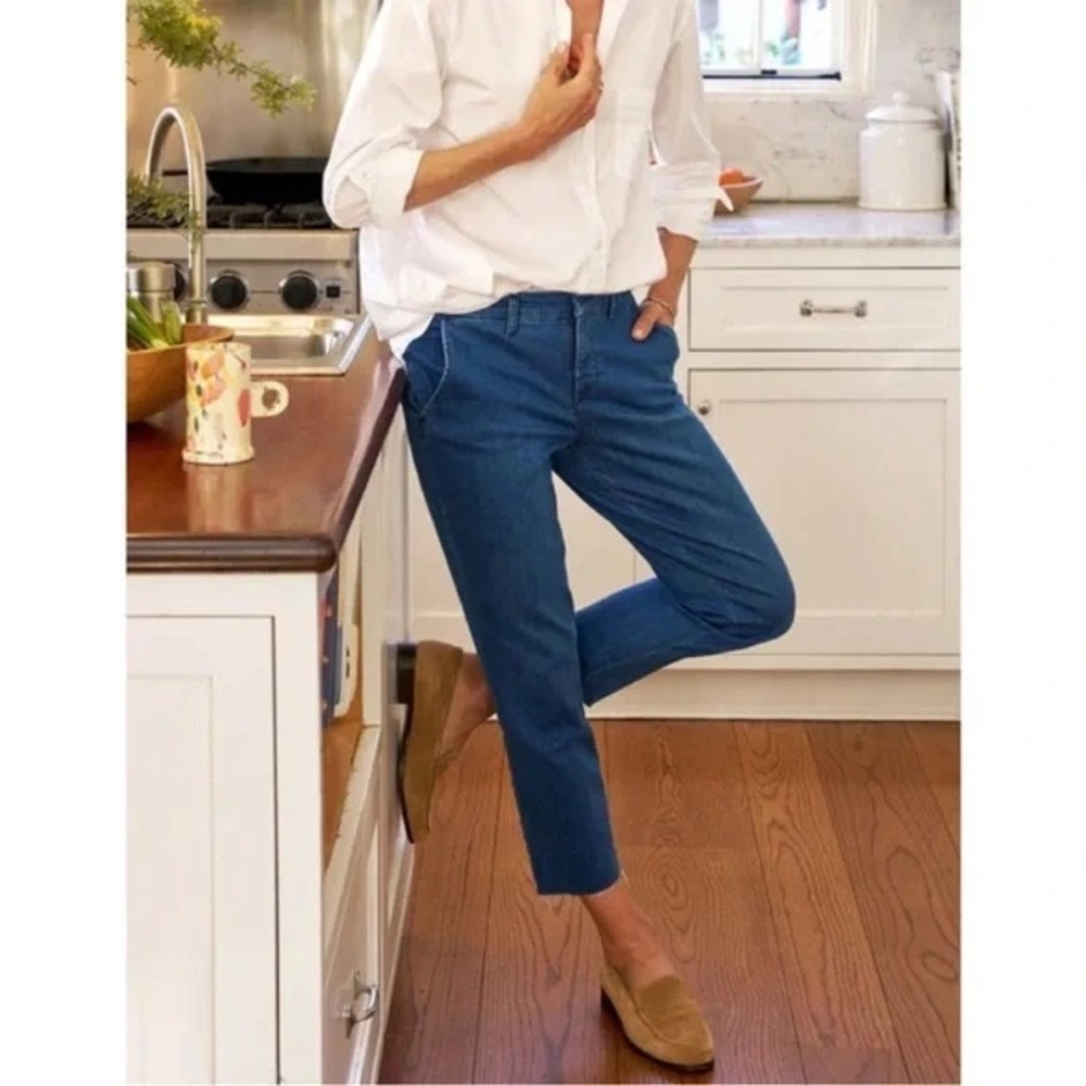 Frank & Eileen Wicklow The Italian Chino Blue Denim Size 8 Made USA - Picture 2 of 11